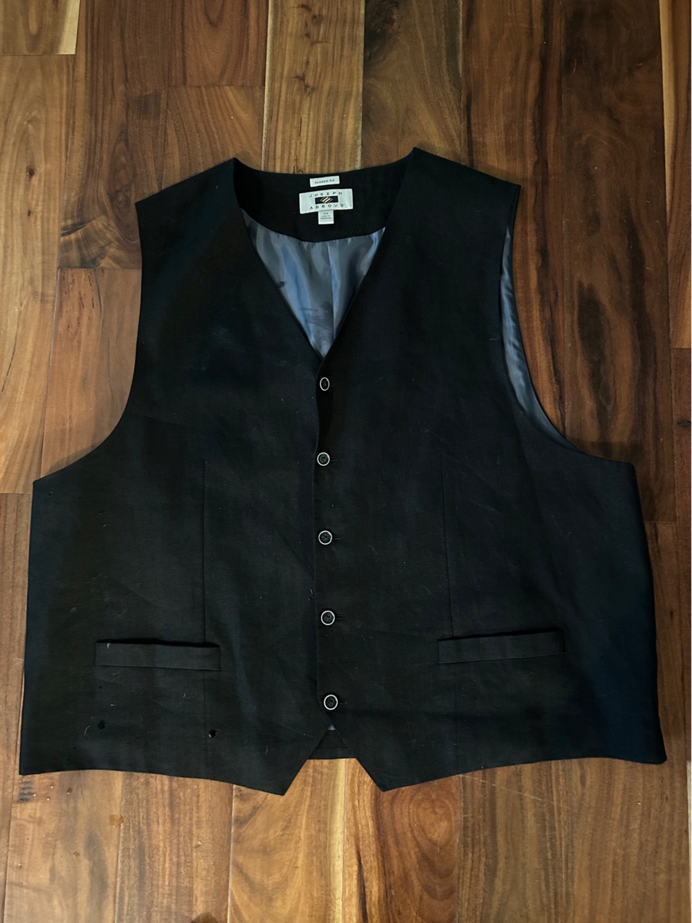 Joseph Abboud Black Vest with Blue Lining